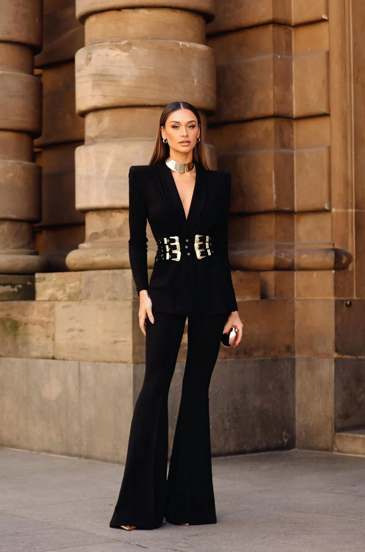 Blazer com Três Cintos em Crepe Anahi - Image 26